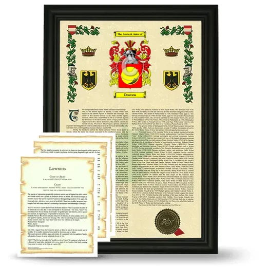 Doeren Framed Armorial History and Symbolism - Black