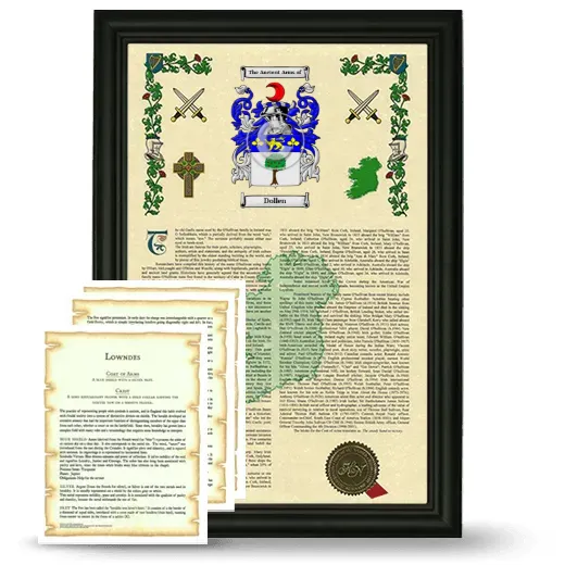 Dollen Framed Armorial History and Symbolism - Black
