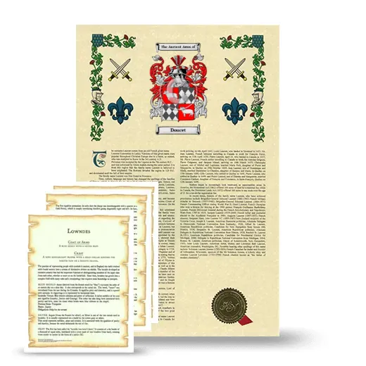 Doucet Armorial History and Symbolism package