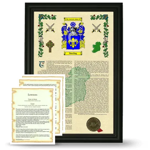 Douding Framed Armorial History and Symbolism - Black