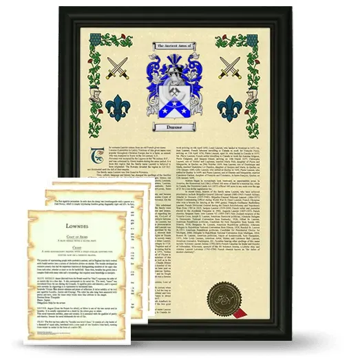 Durose Framed Armorial History and Symbolism - Black