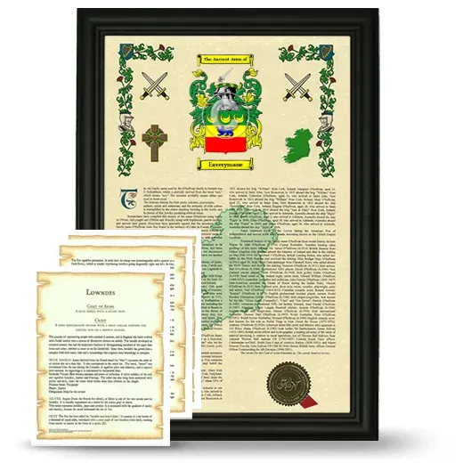 Eaverymane Framed Armorial History and Symbolism - Black