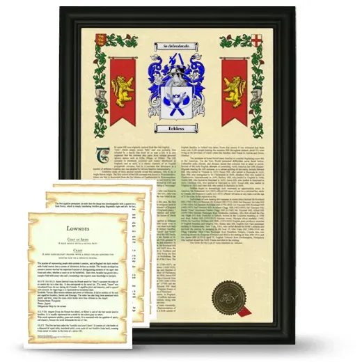 Eckless Framed Armorial History and Symbolism - Black