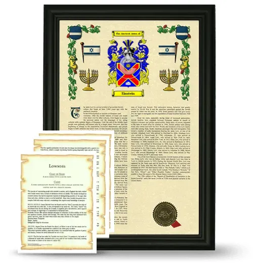 Einstein Framed Armorial History and Symbolism - Black