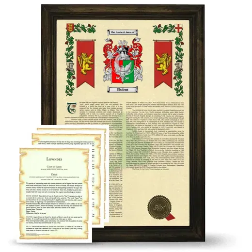 Elsdent Framed Armorial History and Symbolism - Brown