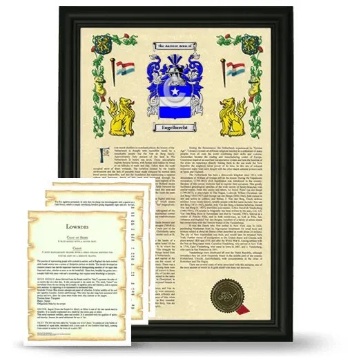 Engelbrecht Framed Armorial History and Symbolism - Black