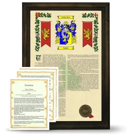 Erpint Framed Armorial History and Symbolism - Brown