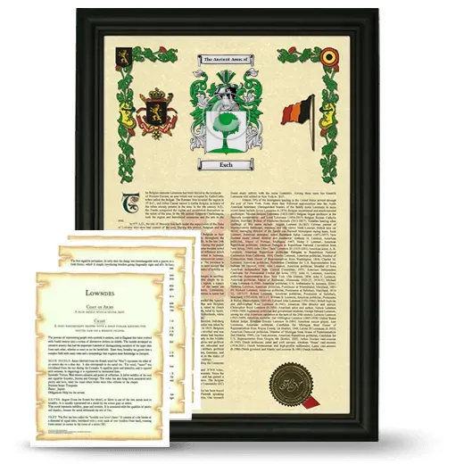 Esch Framed Armorial History and Symbolism - Black