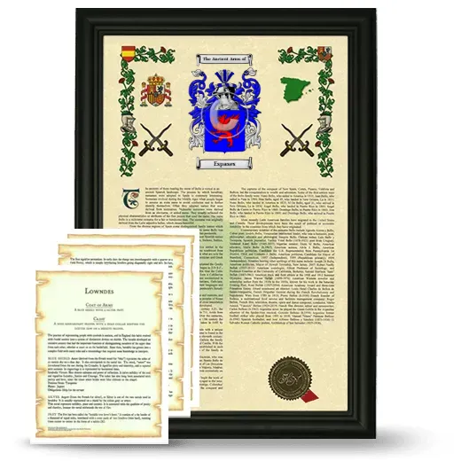 Espases Framed Armorial History and Symbolism - Black