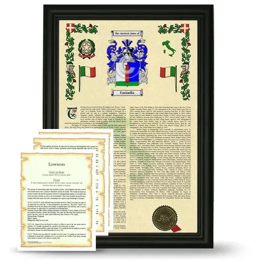 Farinella Framed Armorial History and Symbolism - Black