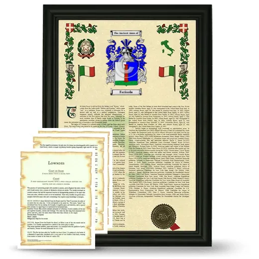 Farinola Framed Armorial History and Symbolism - Black