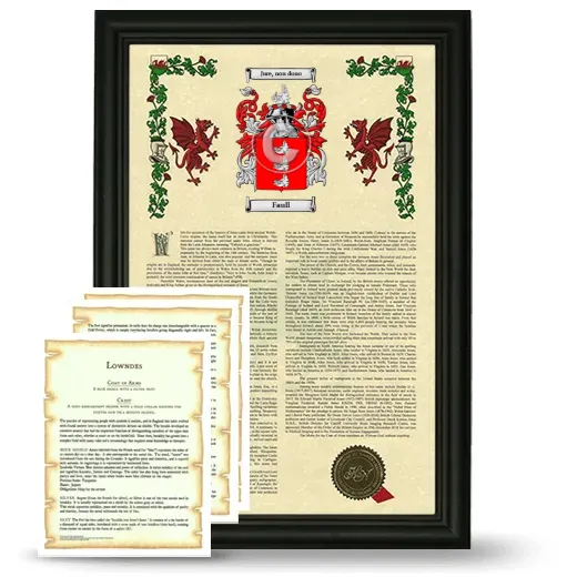 Faull Framed Armorial History and Symbolism - Black