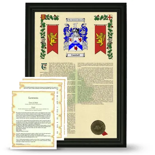 Fauxhall Framed Armorial History and Symbolism - Black