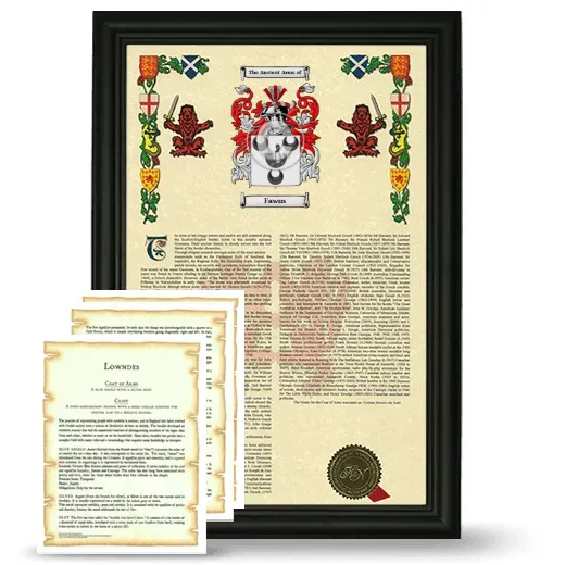 Fawns Framed Armorial History and Symbolism - Black