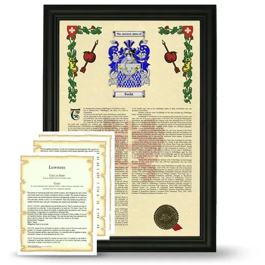 Fecht Framed Armorial History and Symbolism - Black