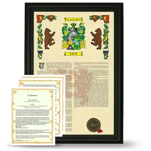 Federoff Framed Armorial History and Symbolism - Black