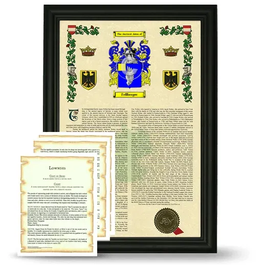Fellberger Framed Armorial History and Symbolism - Black