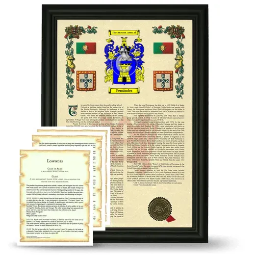 Fernàndez Framed Armorial History and Symbolism - Black