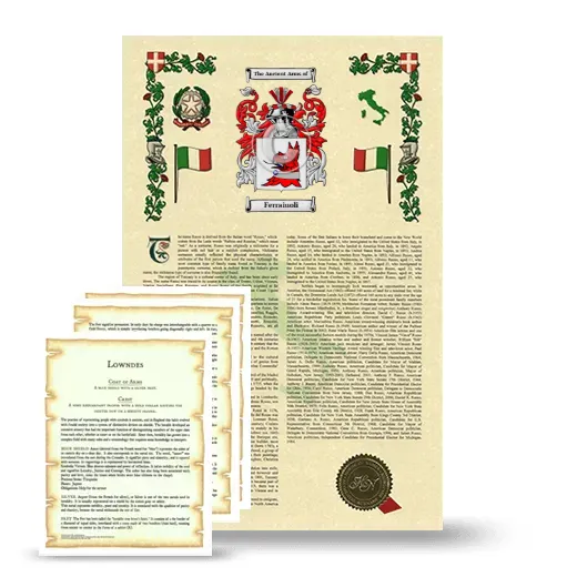 Ferraiuoli Armorial History and Symbolism package