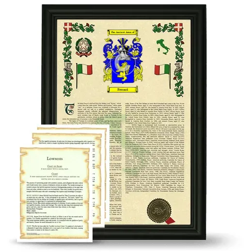 Ferrari Framed Armorial History and Symbolism - Black