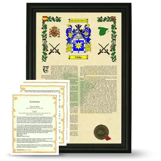 Fidalgo Framed Armorial History and Symbolism - Black