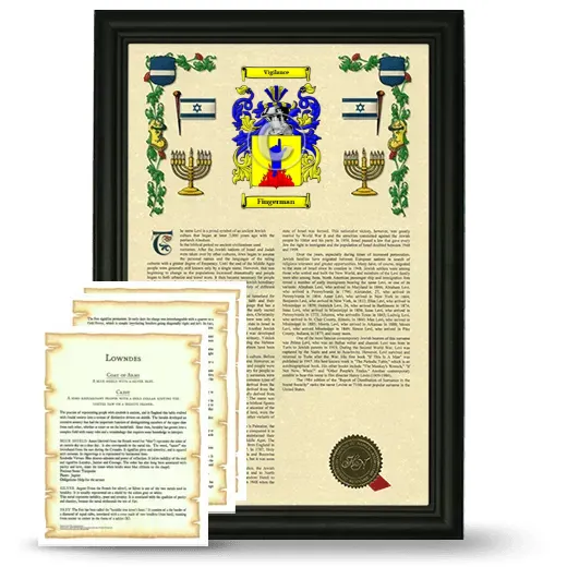 Fingerman Framed Armorial History and Symbolism - Black