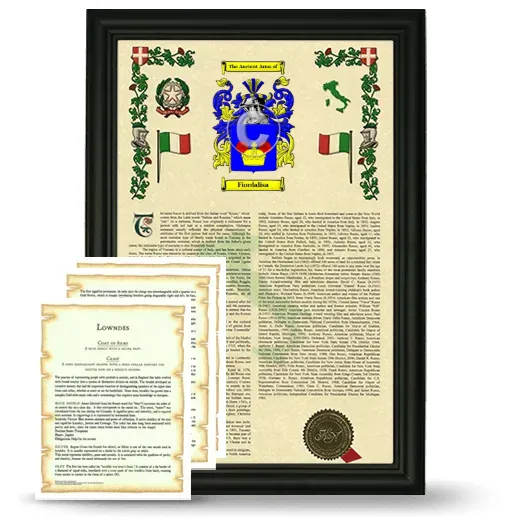 Fiordalisa Framed Armorial History and Symbolism - Black