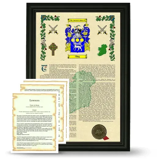 Fling Framed Armorial History and Symbolism - Black