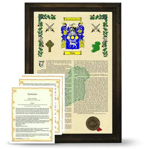 Flynn Framed Armorial History and Symbolism - Brown