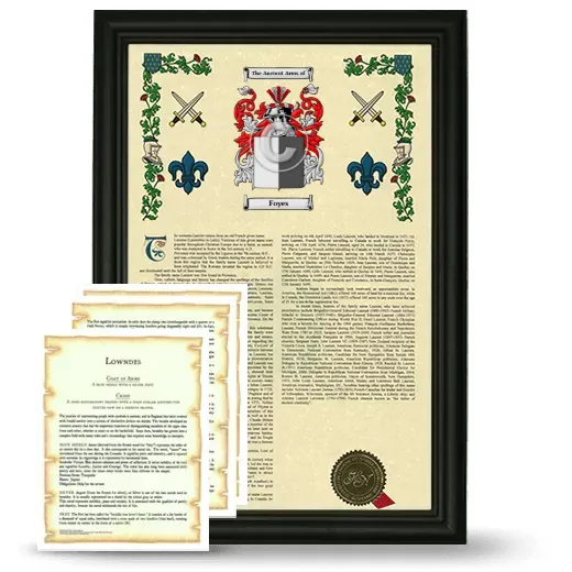 Foyes Framed Armorial History and Symbolism - Black