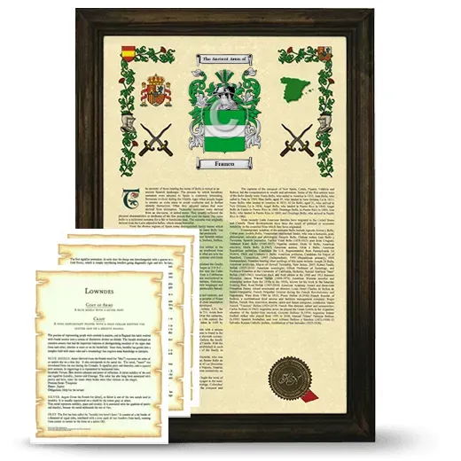 Franco Framed Armorial History and Symbolism - Brown