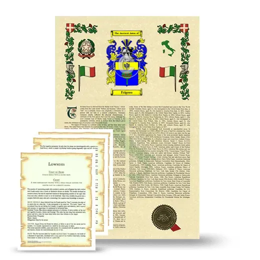 Frigero Armorial History and Symbolism package