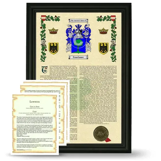 Froschauer Framed Armorial History and Symbolism - Black