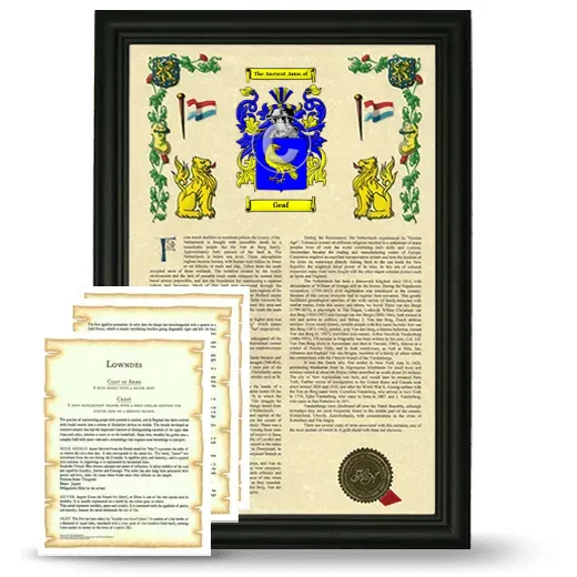 Geaf Framed Armorial History and Symbolism - Black
