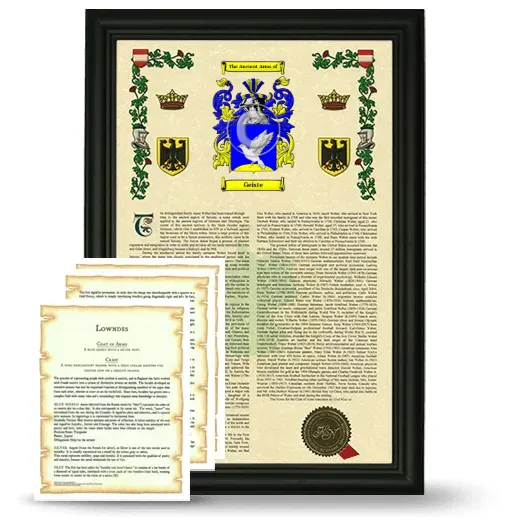 Geiste Framed Armorial History and Symbolism - Black