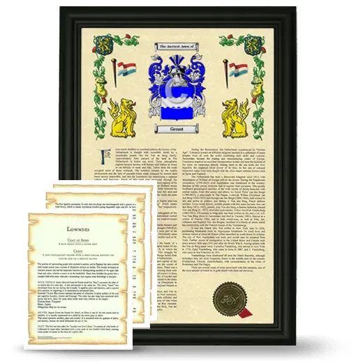 Gennt Framed Armorial History and Symbolism - Black