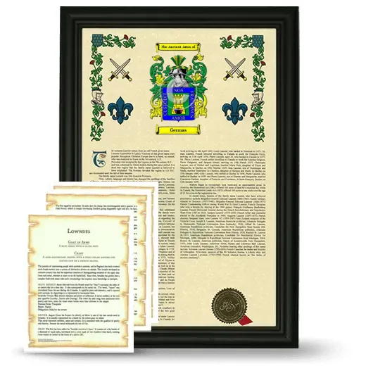 Germas Framed Armorial History and Symbolism - Black
