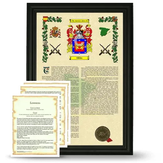 Gildes Framed Armorial History and Symbolism - Black