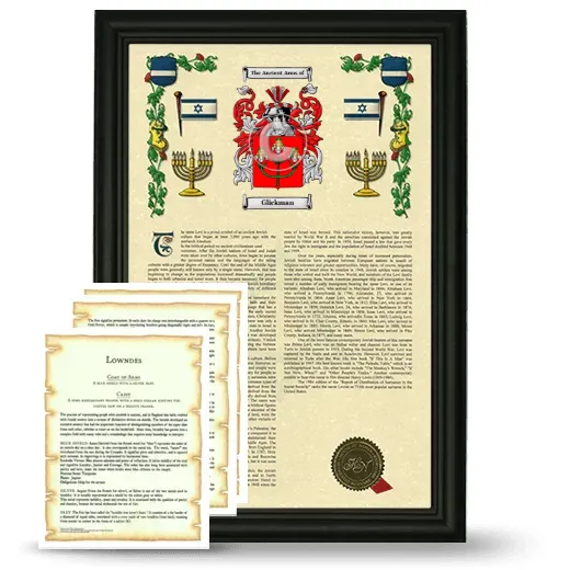 Glickman Framed Armorial History and Symbolism - Black