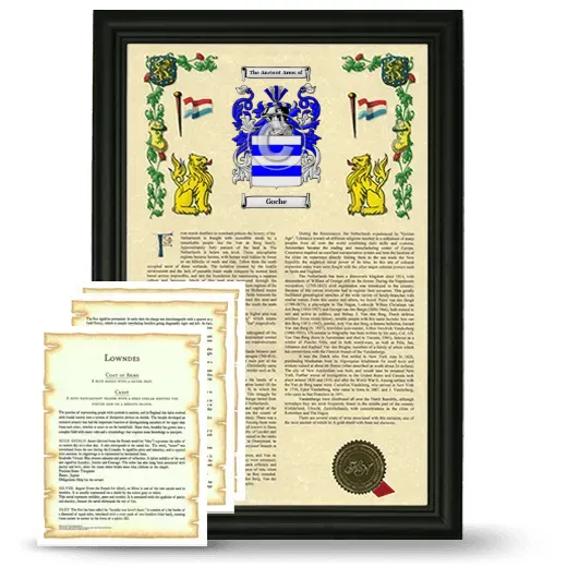 Goche Framed Armorial History and Symbolism - Black