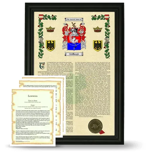 Goldburgh Framed Armorial History and Symbolism - Black