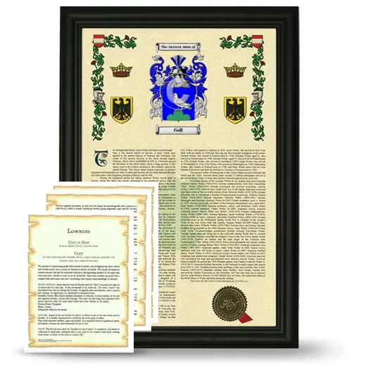 Goll Framed Armorial History and Symbolism - Black