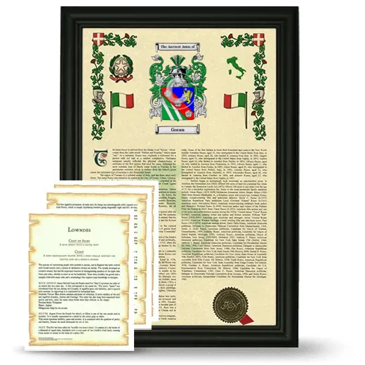 Goran Framed Armorial History and Symbolism - Black