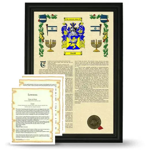 Gould Framed Armorial History and Symbolism - Black