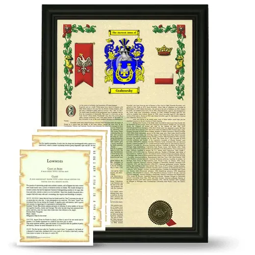 Grabowsky Framed Armorial History and Symbolism - Black