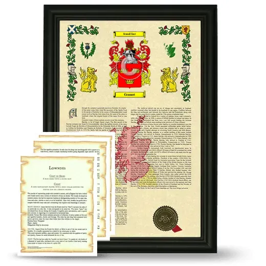 Granot Framed Armorial History and Symbolism - Black