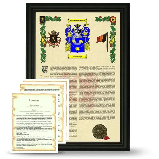 Grauvogl Framed Armorial History and Symbolism - Black