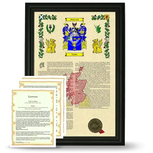 Greers Framed Armorial History and Symbolism - Black