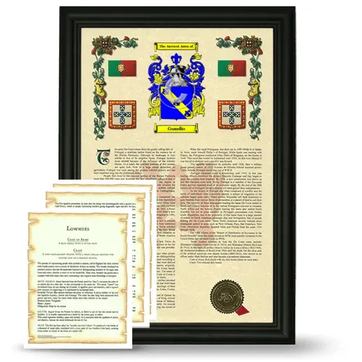 Guardio Framed Armorial History and Symbolism - Black