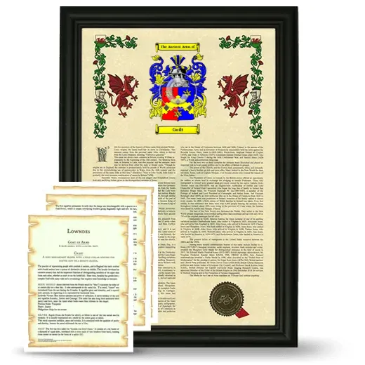 Guilt Framed Armorial History and Symbolism - Black